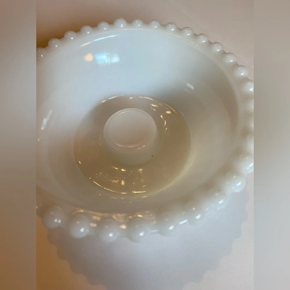 Antique Vintage White Milk Glass Candle Holders Set of 2 Excellent Condition